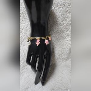 Stainless Steel (316L) Gold Plated Charmed Bracelet